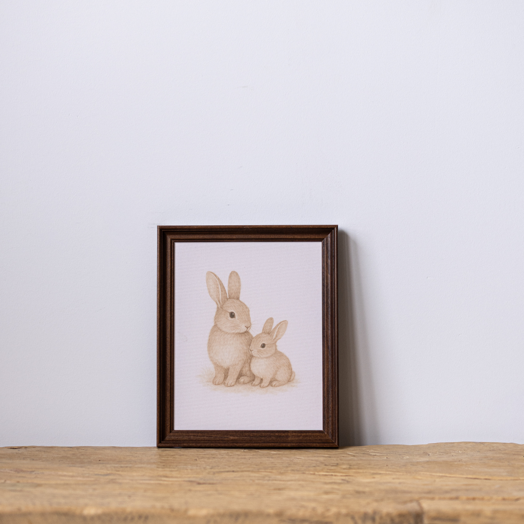 Little Bunnies | Antique Inspired Classic Westbury Framed Art By Luxe B Co. 