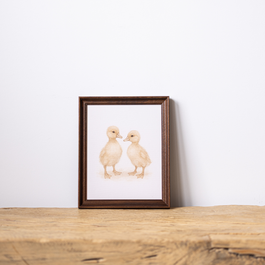 Little Chicks | Antique Inspired Classic Westbury Framed Art By Luxe B Co. 
