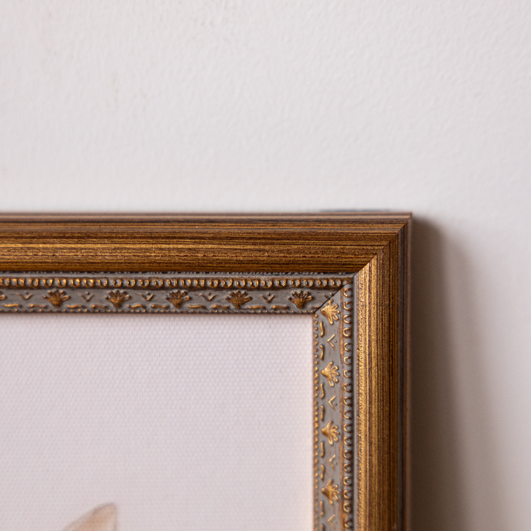 Little Deer | Antique Inspired Brass Mould Framed Art By Luxe B Co. 