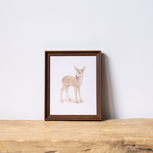 Little Deer | Antique Inspired Classic Westbury Framed Art By Luxe B Co. 