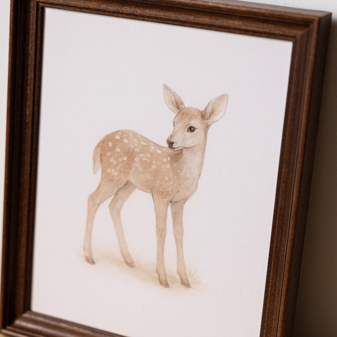 Little Deer | Antique Inspired Classic Westbury Framed Art By Luxe B Co. 
