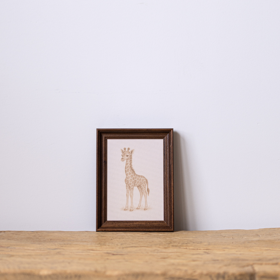 Little Giraffe | Antique Inspired Classic Westbury Framed Art By Luxe B Co.