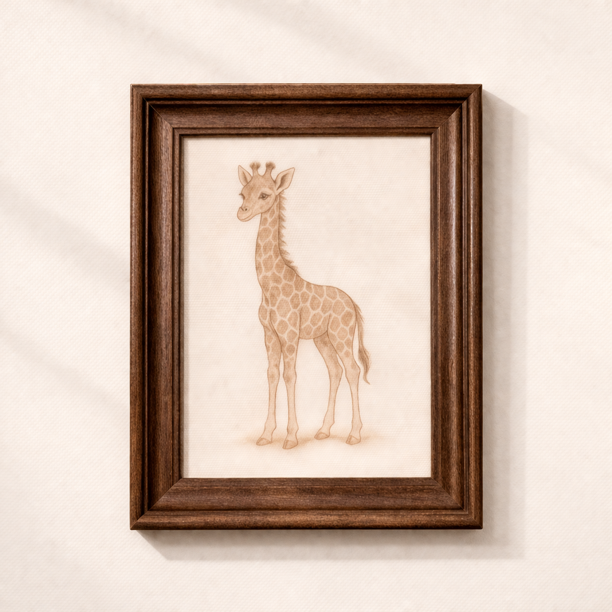 Little Giraffe antique-inspired classic Westbury framed art by Luxe B Co, featuring elegant vintage design and detailed artwork.