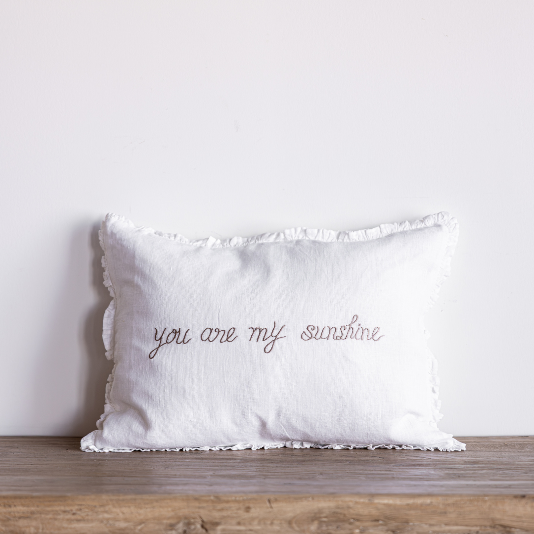You Are My Sunshine Embroidery Throw Pillow | By Luxe B Co. 