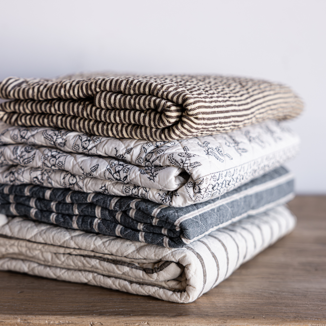 Mocha Brown Quilted Stripe Pillow Sham | By Luxe B Co. 