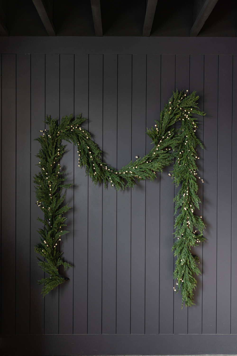 White Plum Berry Norfolk Cypress Real Touch Garland - 15 Ft - Luxe B Co