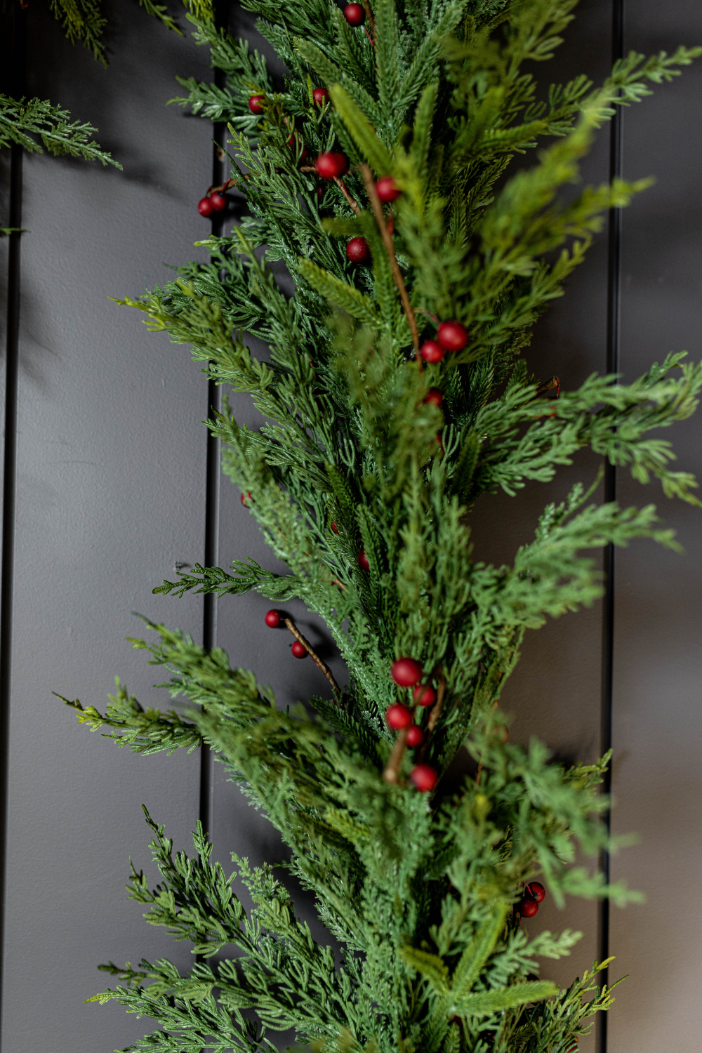 Red Plum Berry Norfolk Cypress Real Touch Garland - 6 Ft - Luxe B Co