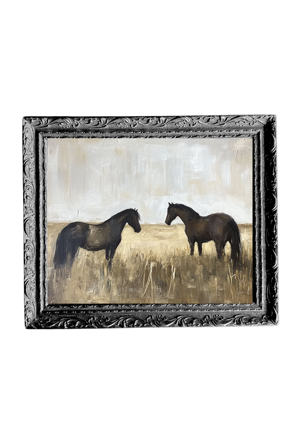 Black Stallions | French Black Mould Framed Art - Luxe B Co