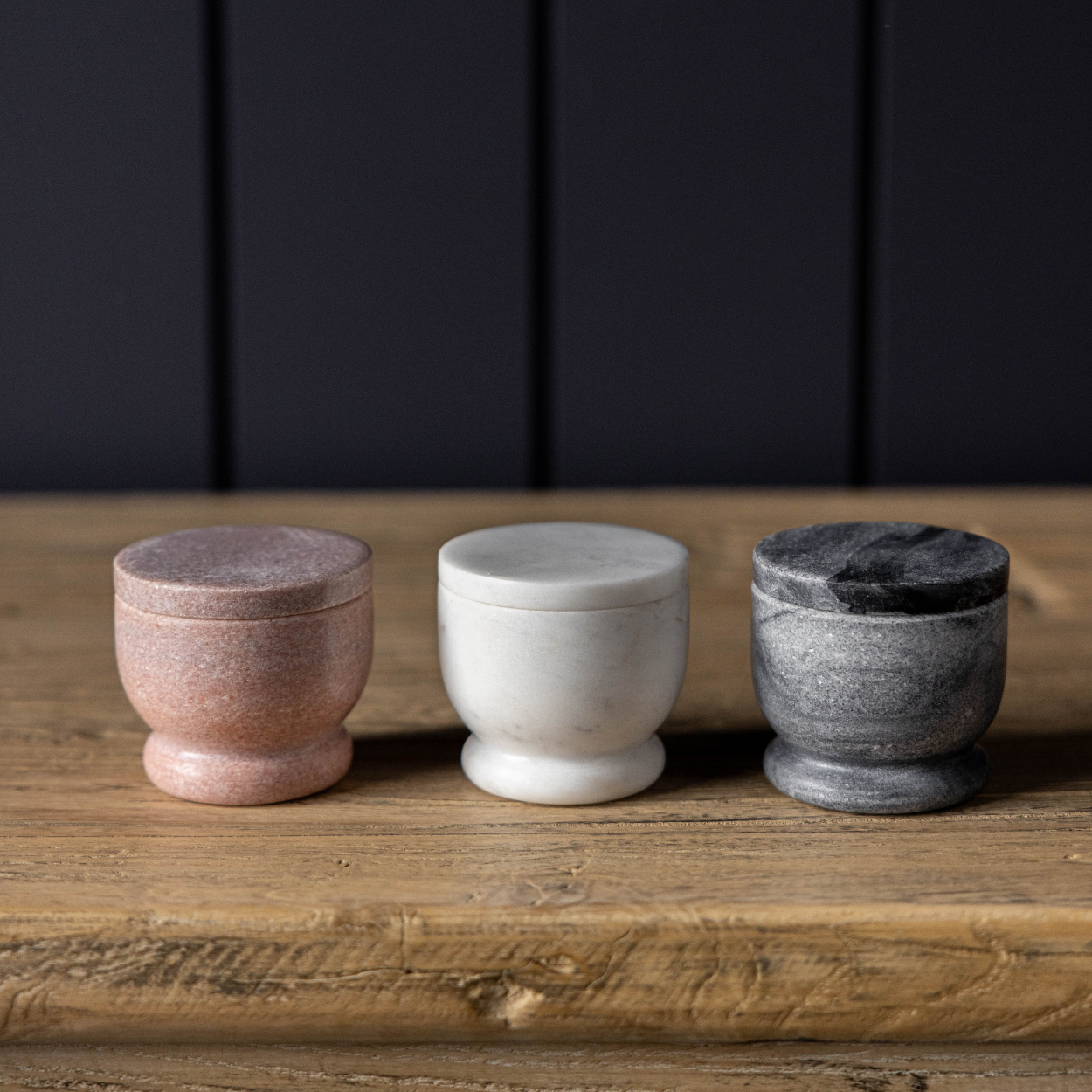 White Marble Lidded Salt Cellar - Luxe B Co
