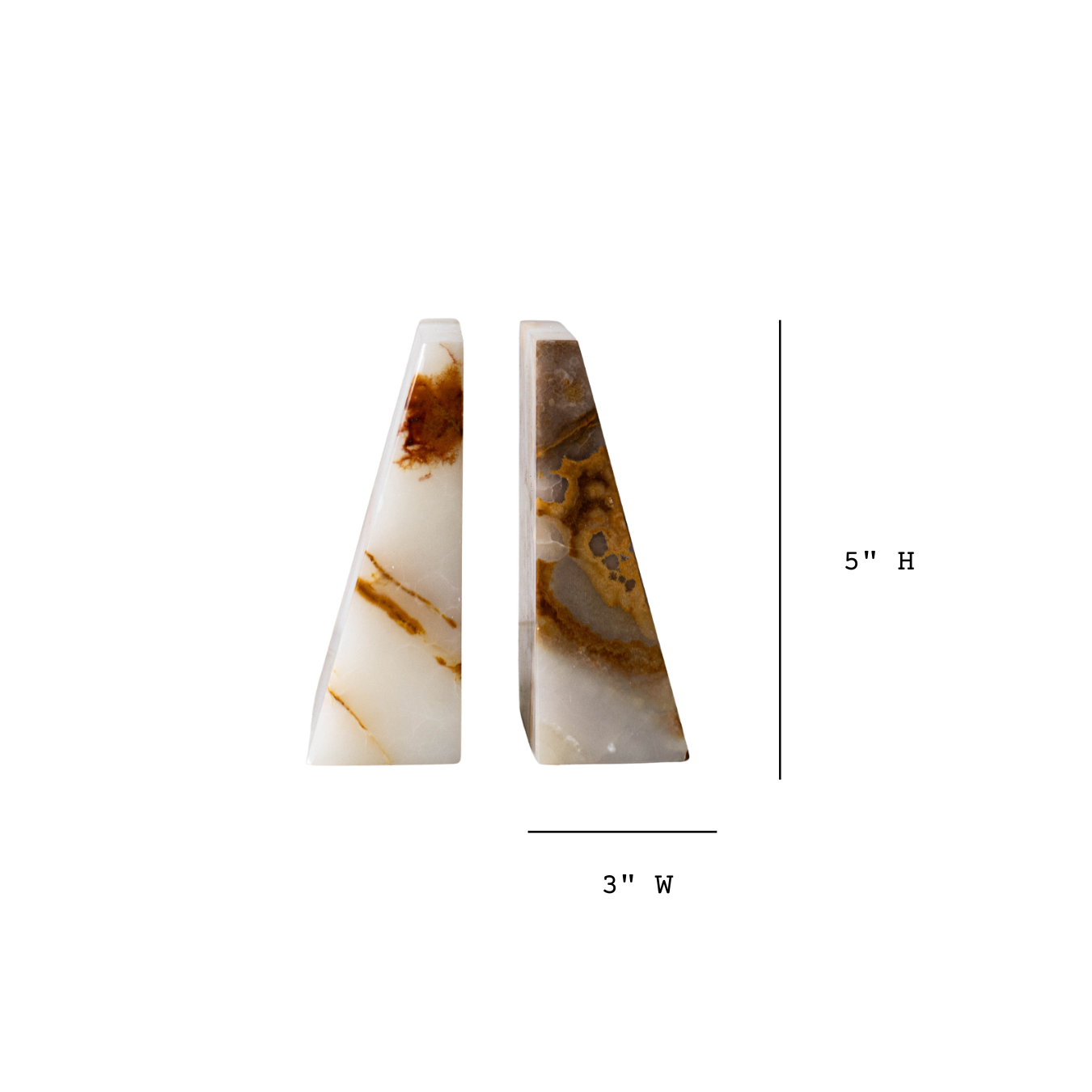 Marble & Onyx Wedge Bookends | By Luxe B Co.