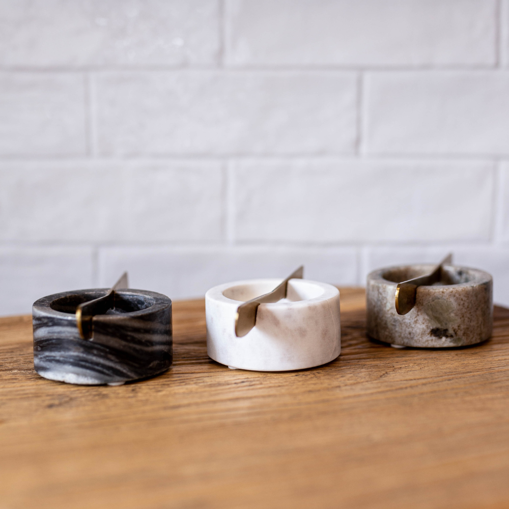 Marble Dish with Knife - Luxe B Co