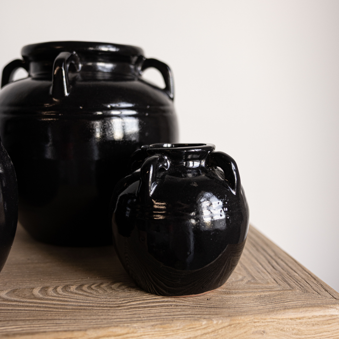 Mercier Glazed Black Vase | By Luxe B Co.