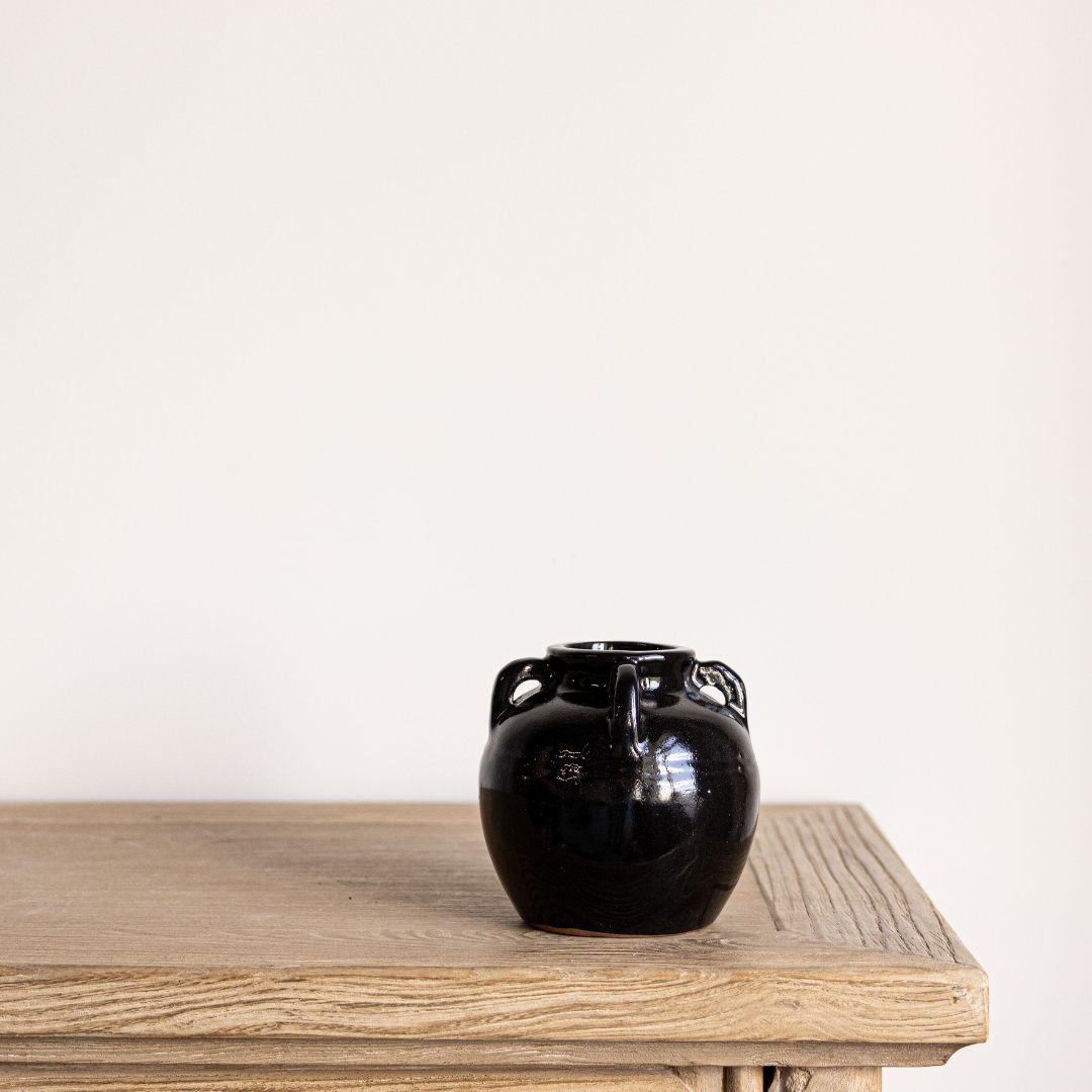 Mercier Glazed Black Vase | By Luxe B Co.
