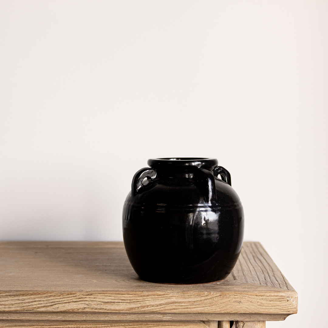 Mercier Glazed Black Vase | By Luxe B Co.