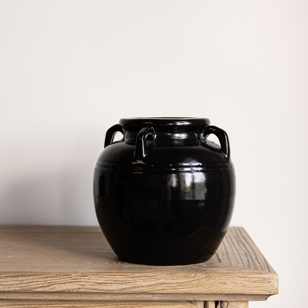 Mercier Glazed Black Vase | By Luxe B Co.