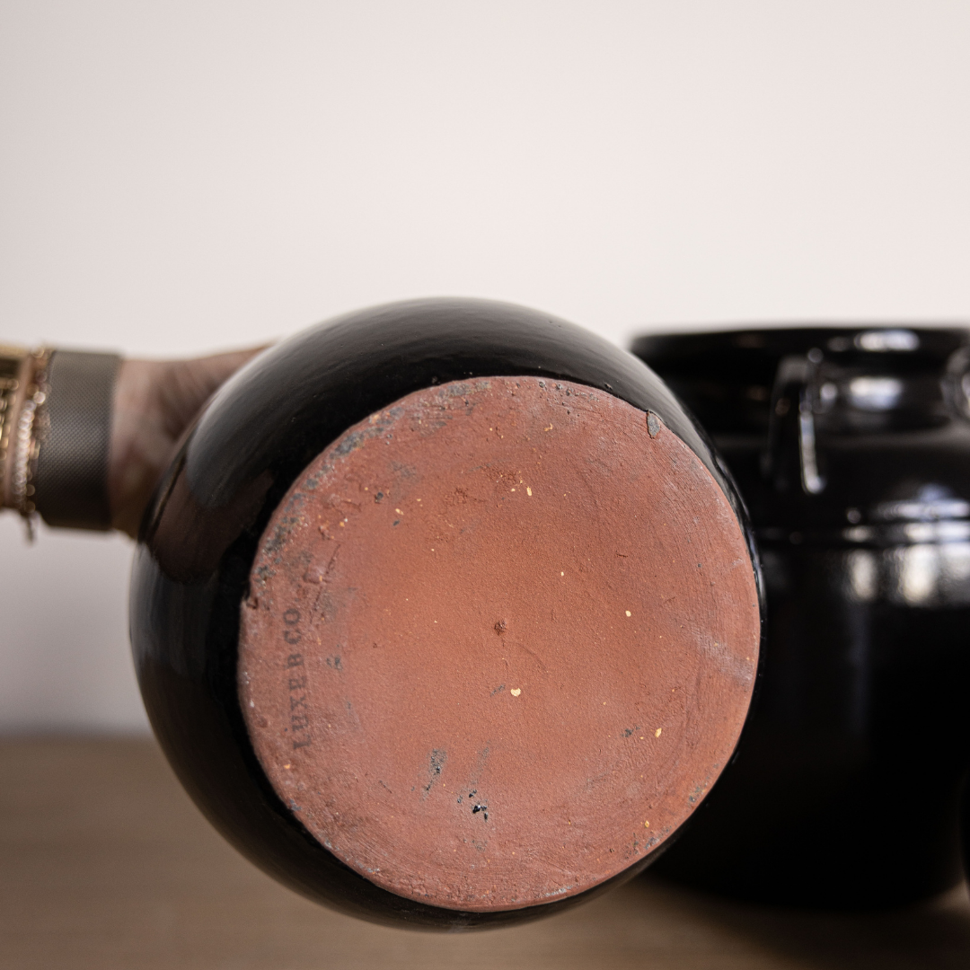 Mercier Glazed Black Vase | By Luxe B Co.