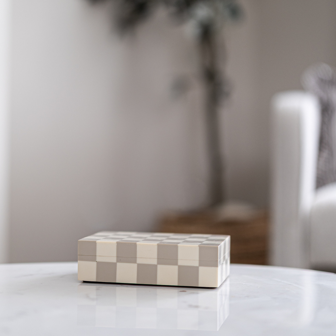 Mini Checkered Resin Box By Luxe B Co. 