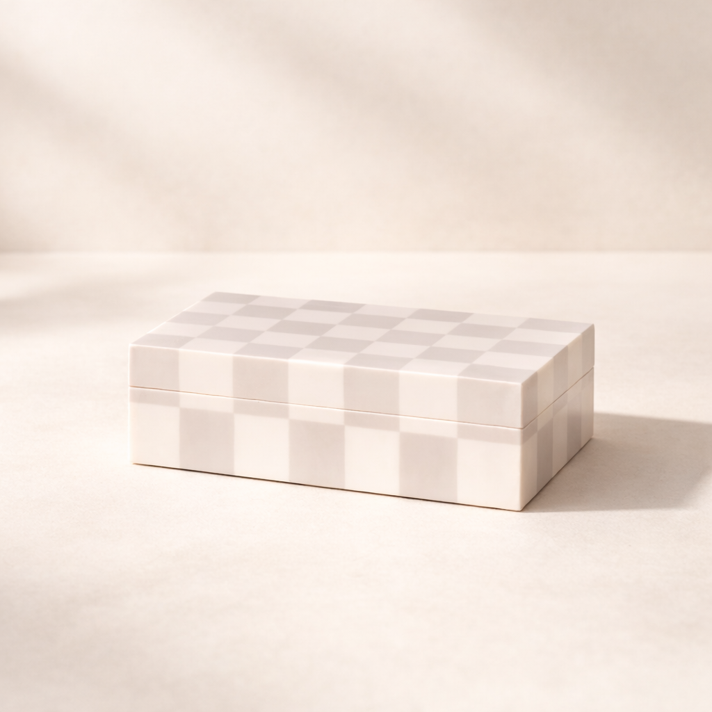 Mini Checkered Resin Box - Luxe B Co