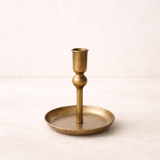 Mini gold plated candle holder by PD HOME, elegant small candle holder with a shiny gold finish for decorative use.