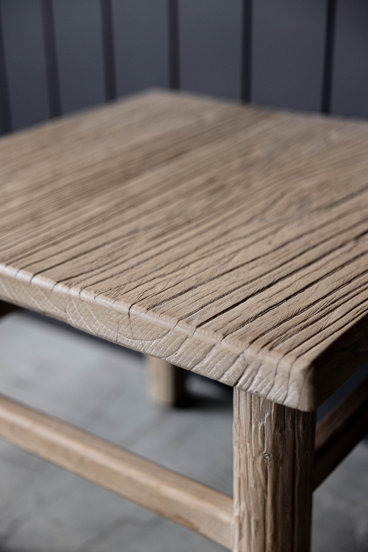 Mojave Reclaimed Elm Wood Side Table | By Luxe B Co. 