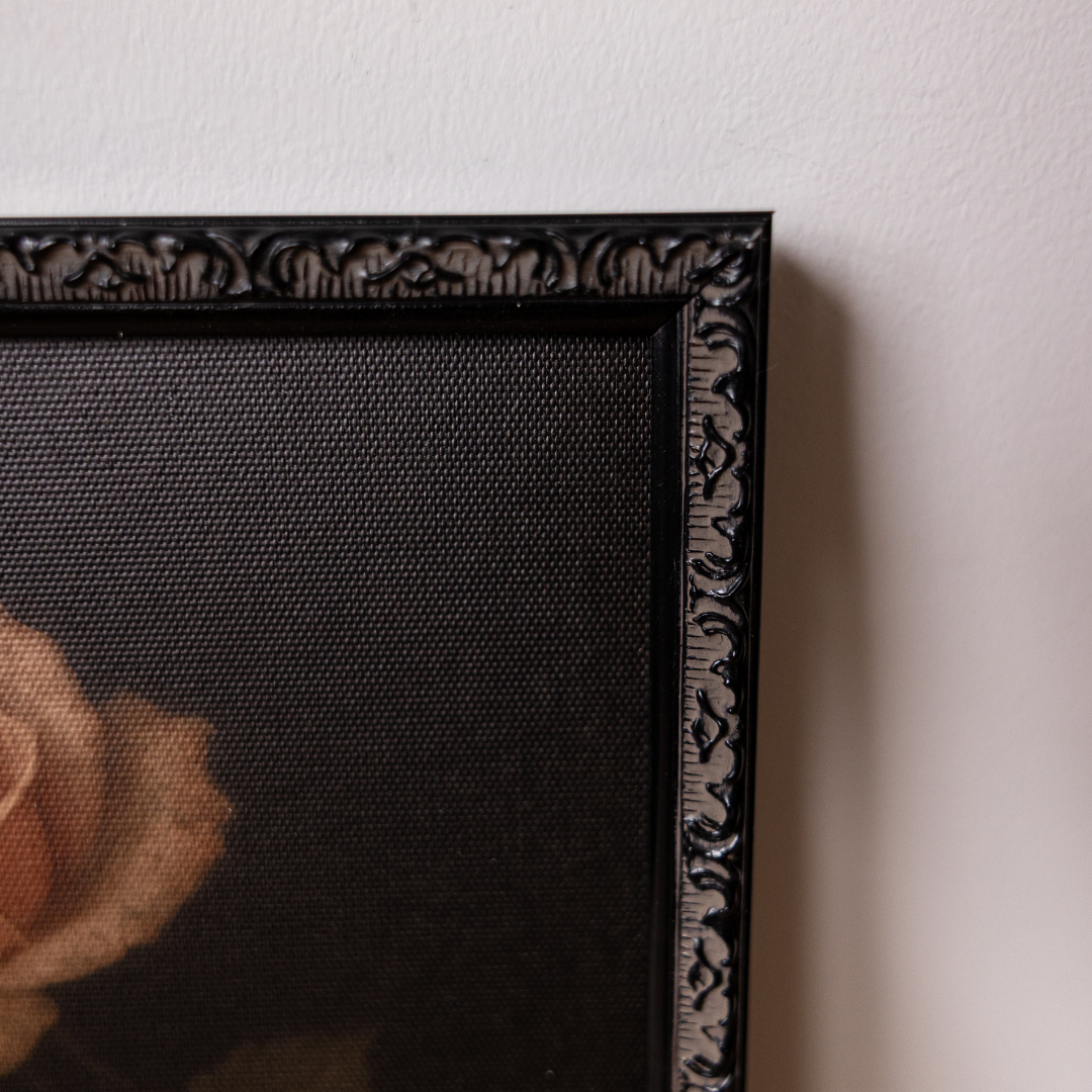 Moody Rose | Antique Inspired Black Mould Framed Art By Luxe B Co. 