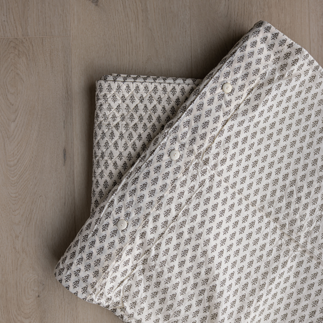 Motif Printed Brown Pillow Sham| By Luxe B Co.