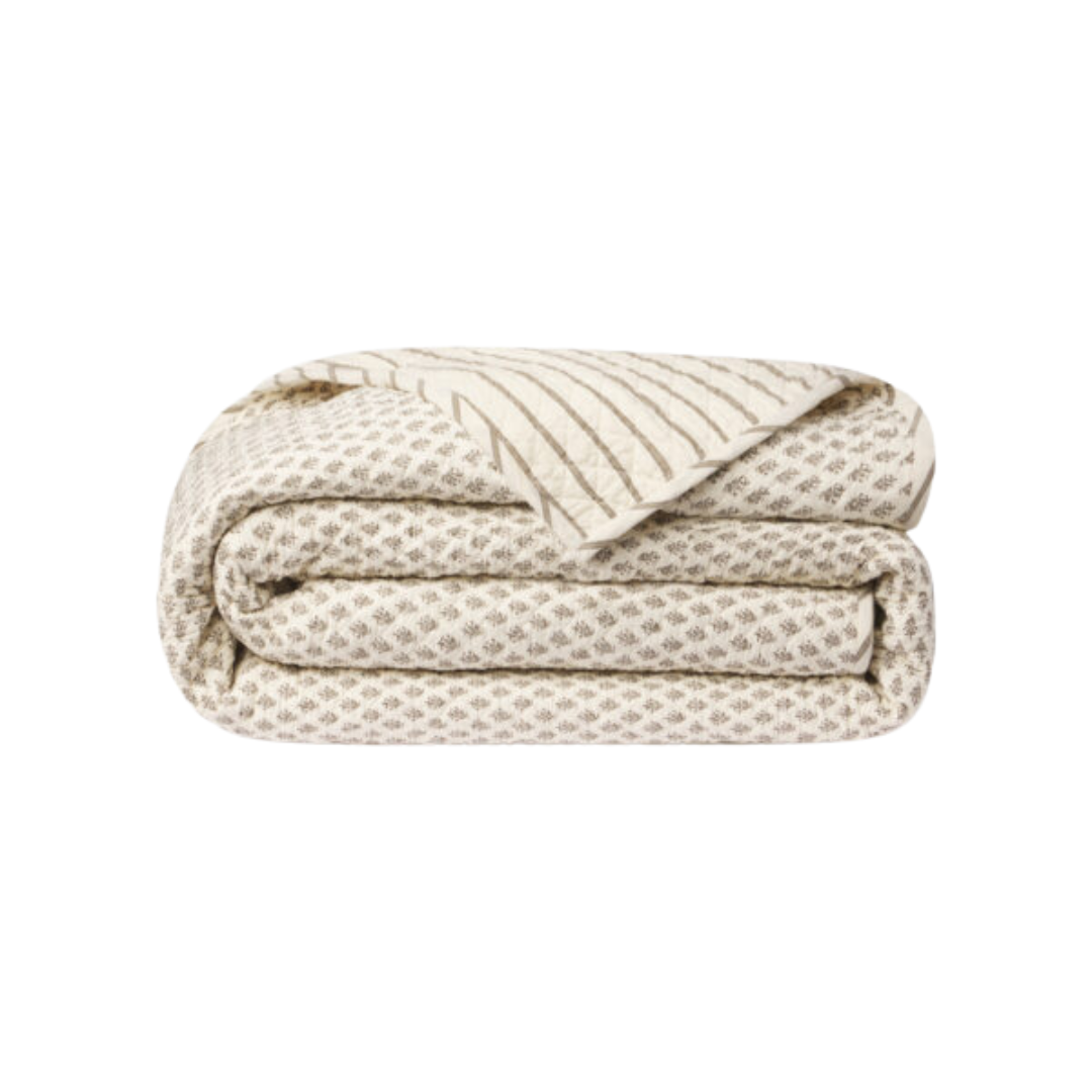 Motif Printed Brown Quilt | By Luxe B Co.