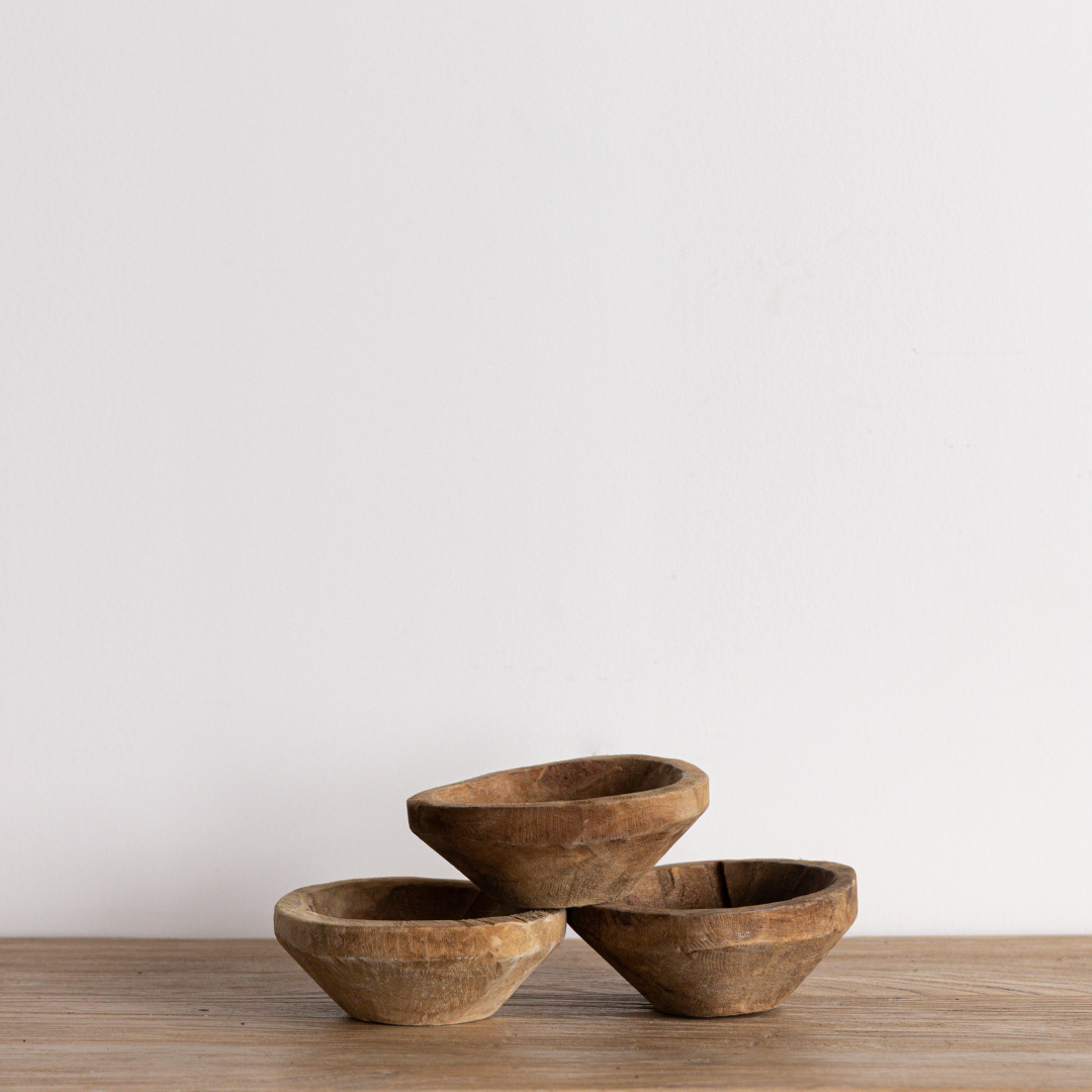 Natural Mini Round Wooden Bowl - Luxe B Co