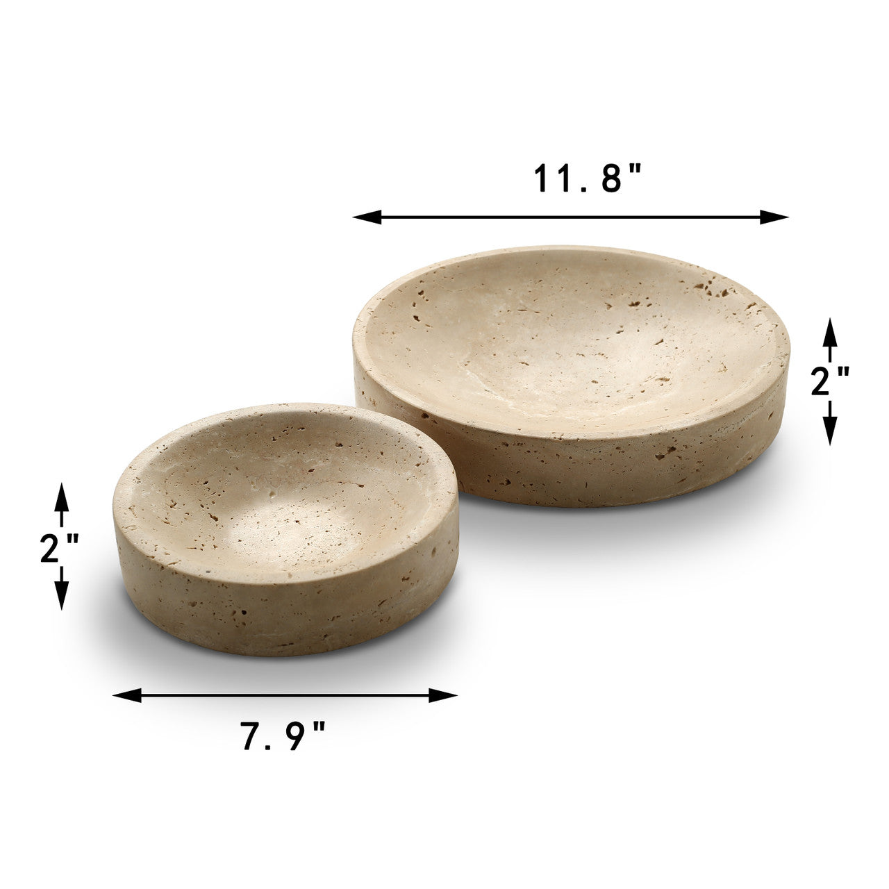 Natural Travertine Stone Set of 2 | By Luxe B Co.