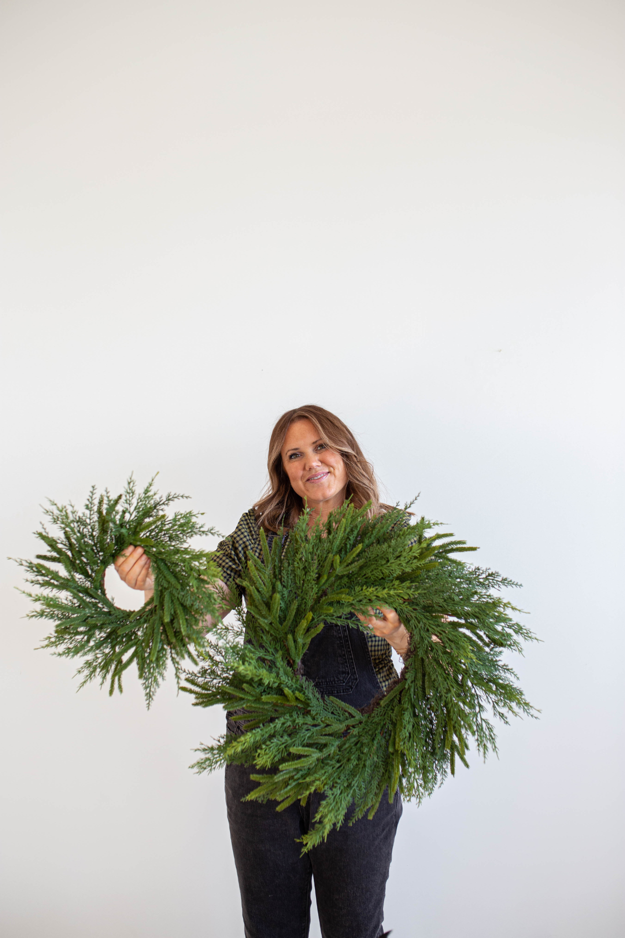 Norfolk & Cypress Pine Mixed Wreath 24" | By Luxe B Co. 