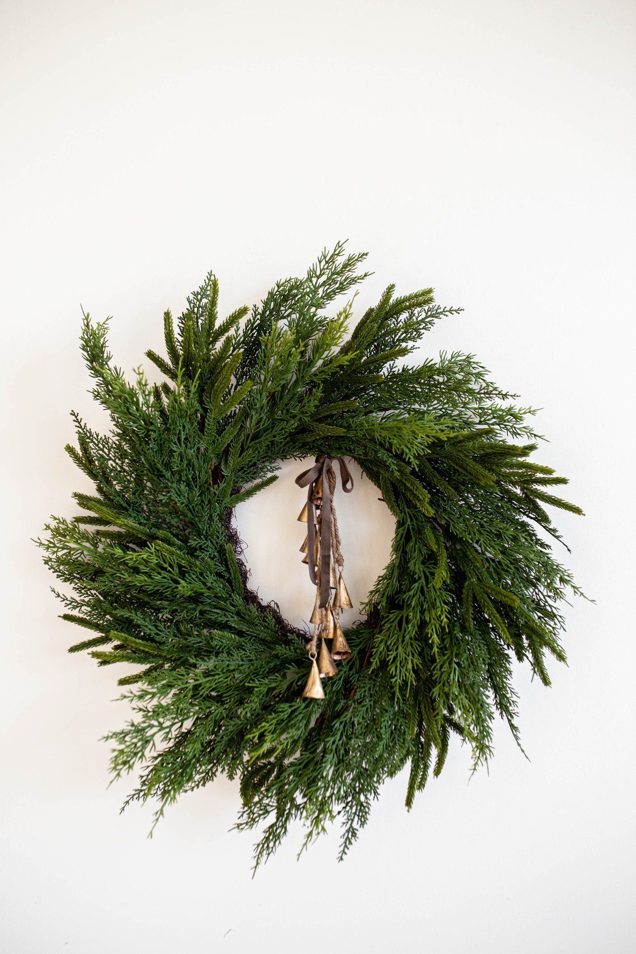 Norfolk & Cypress Pine Mixed Wreath 24" | By Luxe B Co. 