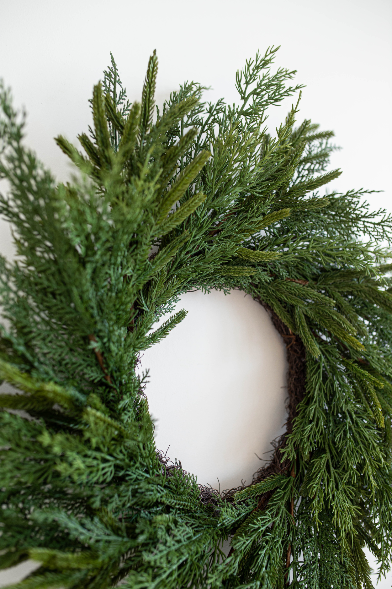 Norfolk & Cypress Pine Mixed Wreath 24" | By Luxe B Co. 