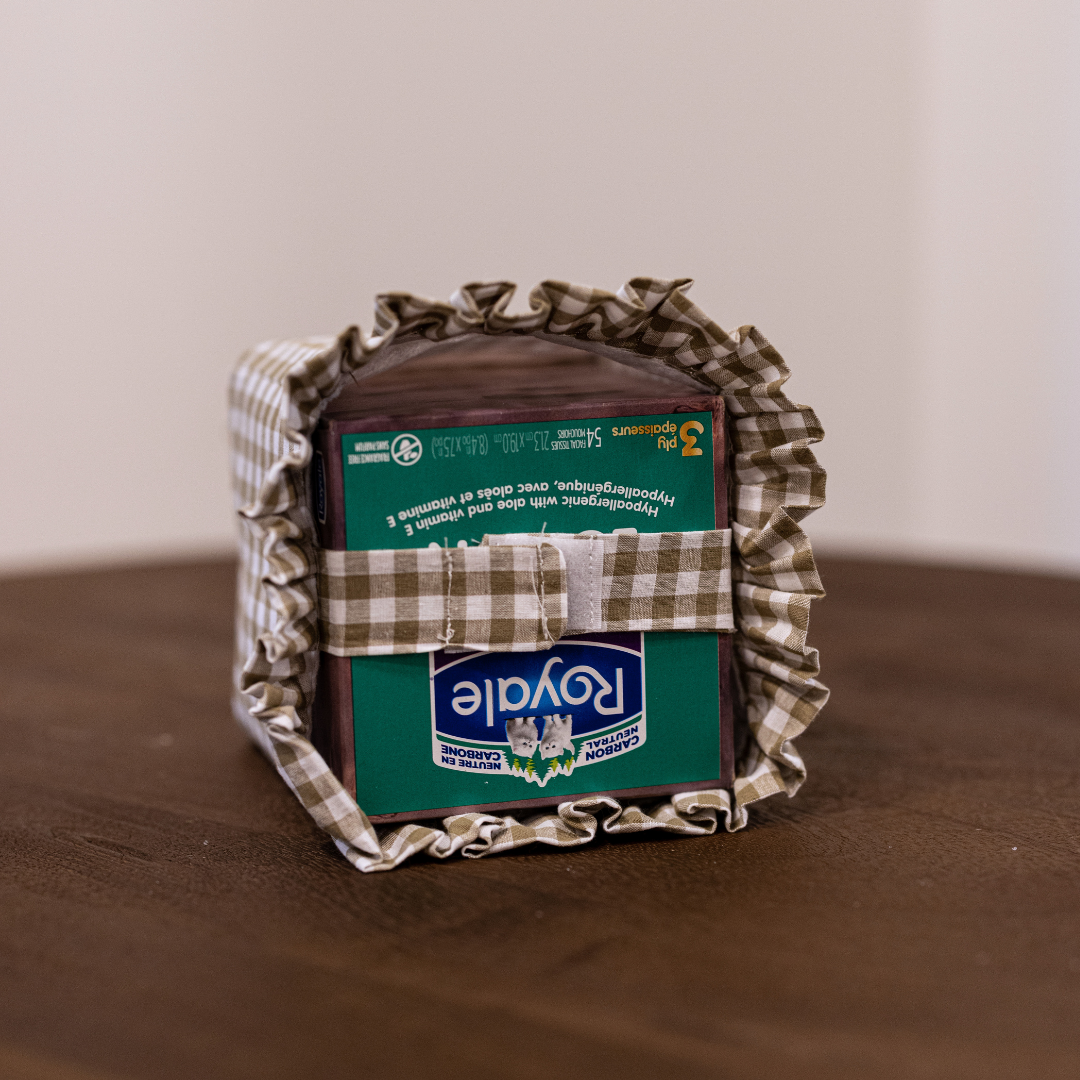 Olive Gingham Cotton Tissue Box Cover By Luxe B Co. 