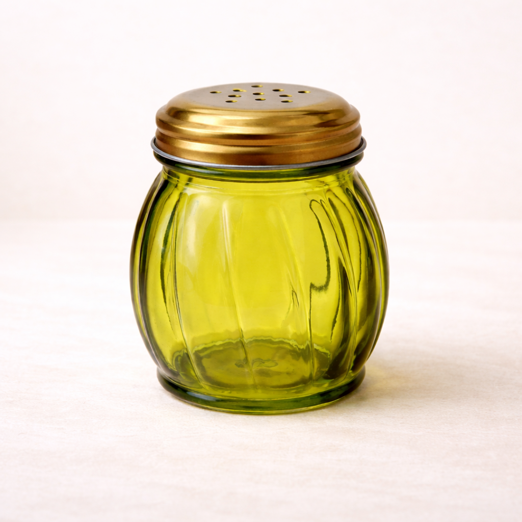 Olive Glass Cheese & Spice Shaker | By Luxe B Co. 