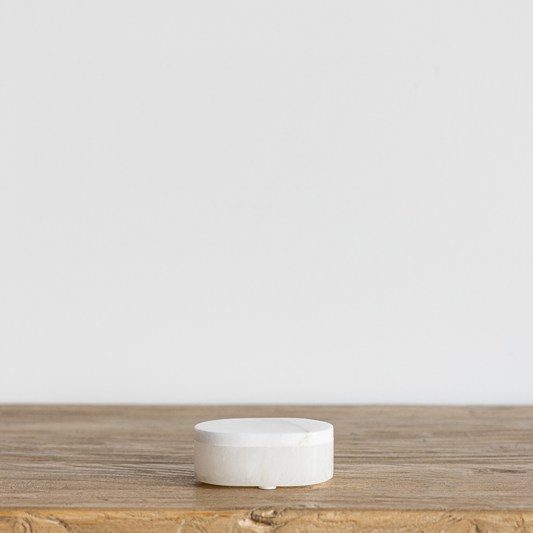 Oval Alabaster Lidded Dish | By Luxe B Co.