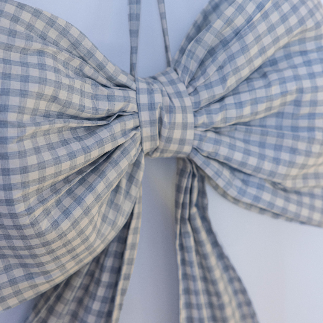 Oversized Baby Blue Gingham Bow | By Luxe B Co.