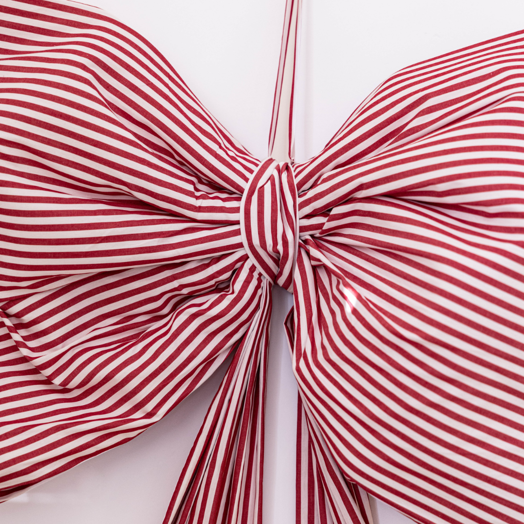 Oversized Candy Cane Red Fabric Bow | Luxe B Co.
