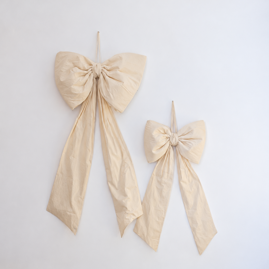 Oversized Cream Cotton Bow | By Luxe B Co.