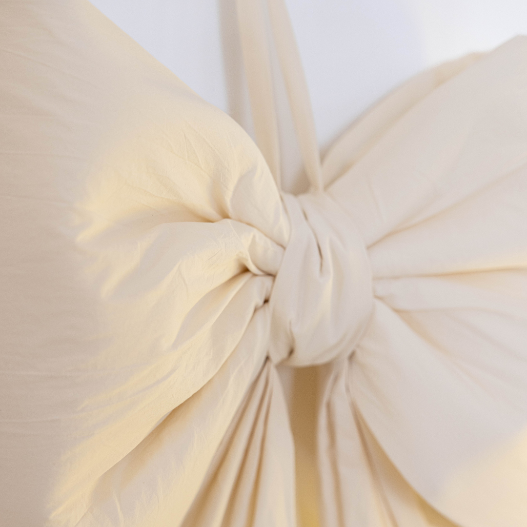 Oversized Cream Cotton Bow | By Luxe B Co.