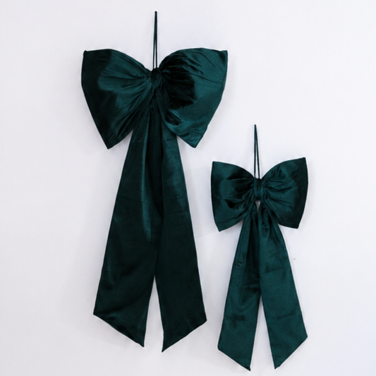 Oversized Emerald Green Velvet Bow | Luxe B Co.