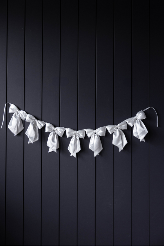 White Satin Bow Garland | By Luxe B Co.
