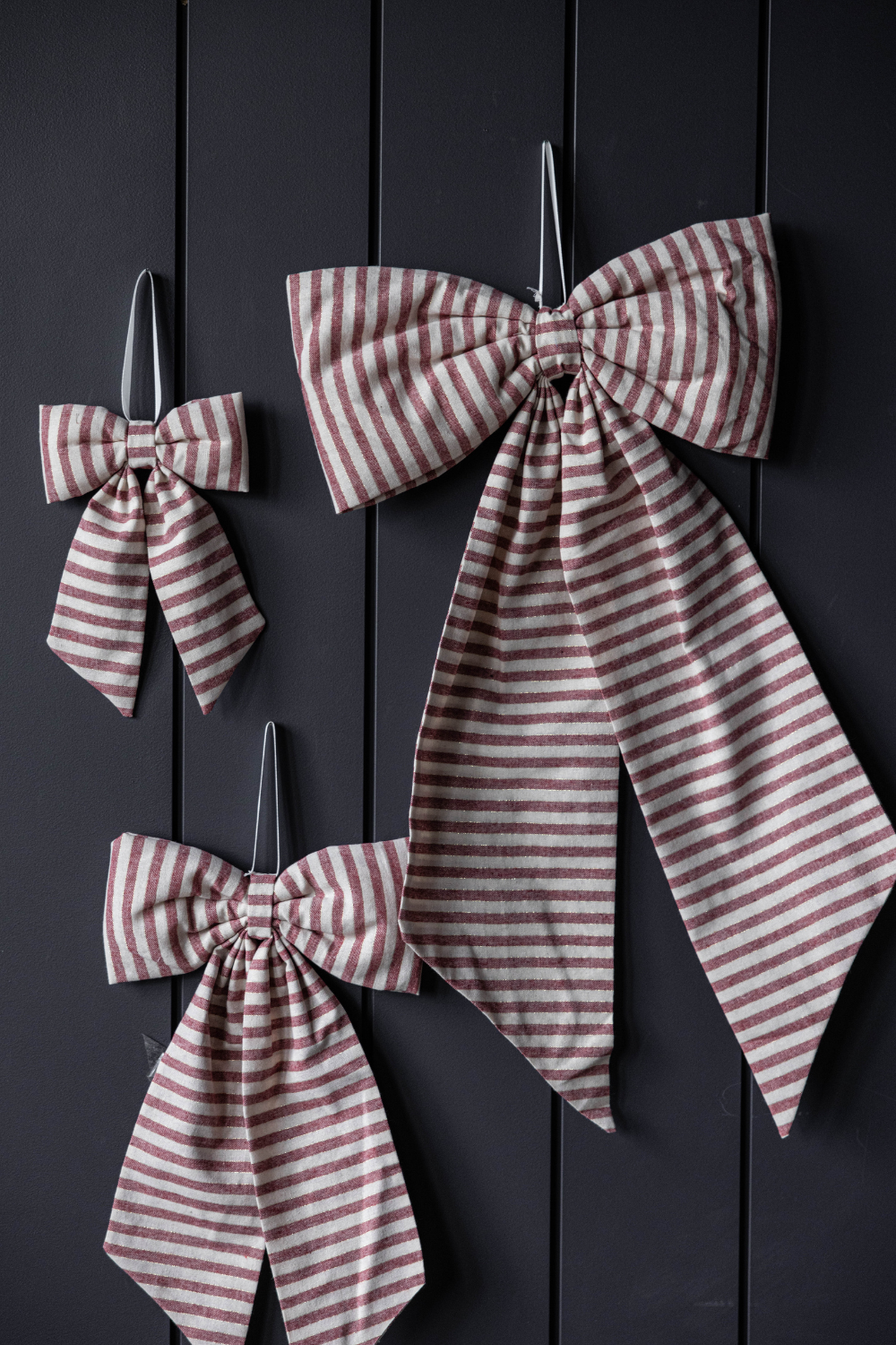 Striped Red Fabric Bows | By Luxe B Co.