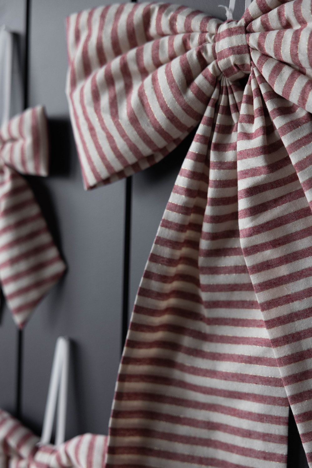 Striped Red Fabric Bows | By Luxe B Co.