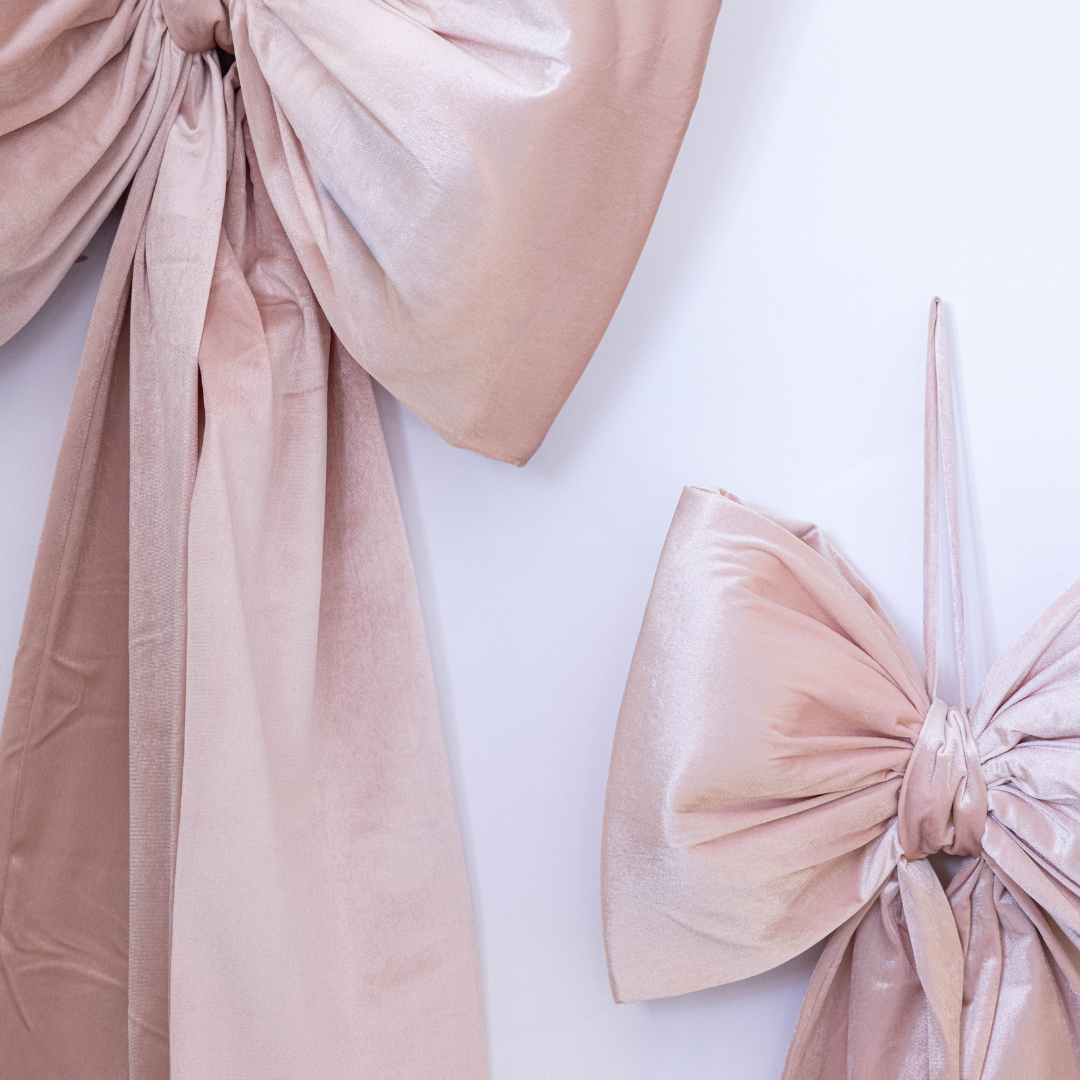 Oversized Light Pink Velvet Bow By Luxe B Co. 