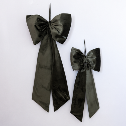 Oversized Sage Velvet Bow | By Luxe B Co.
