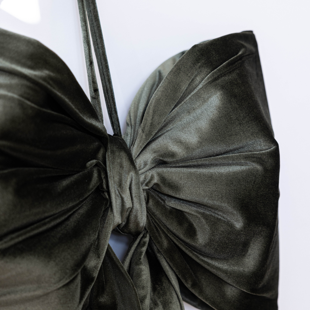 Oversized Sage Velvet Bow | By Luxe B Co.