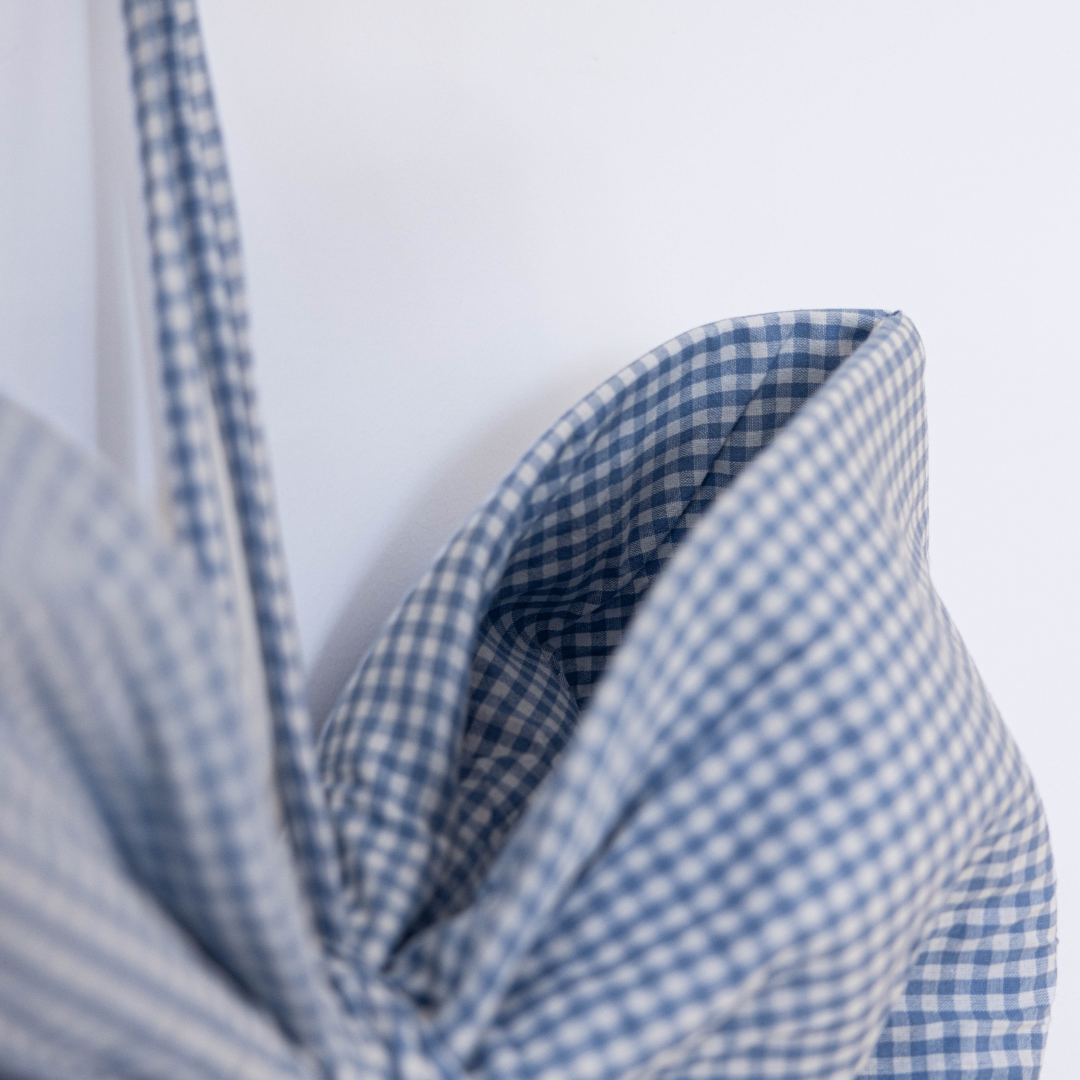 Oversized Small Blue Gingham Bow | By Luxe B Co.