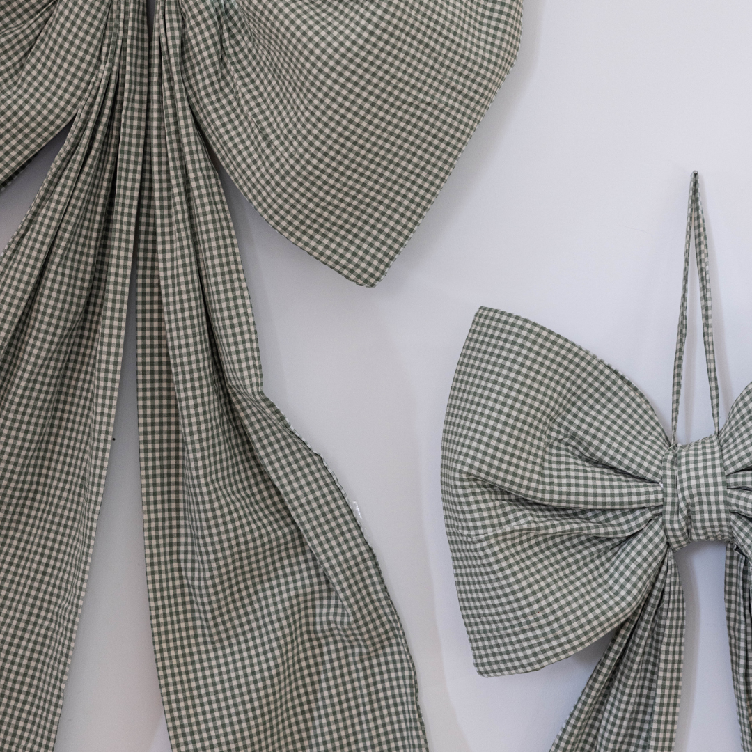 Oversized Small Green Gingham Bow | By Luxe B Co.