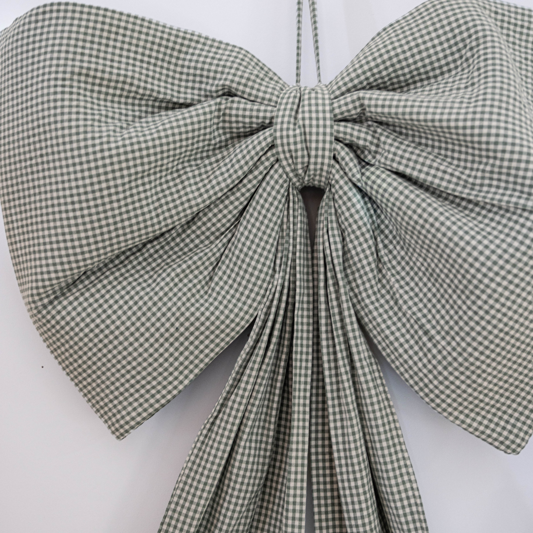 Oversized Small Green Gingham Bow | By Luxe B Co.