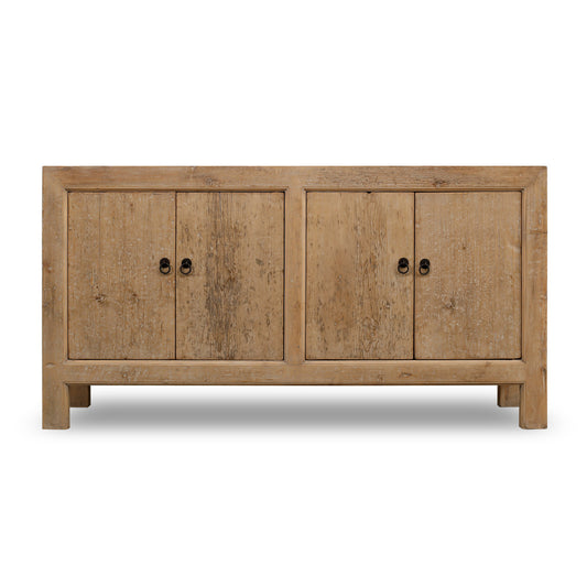 Paso Robles Reclaimed Elm Wood Four Door Entertainment Console | By Luxe B Co.
